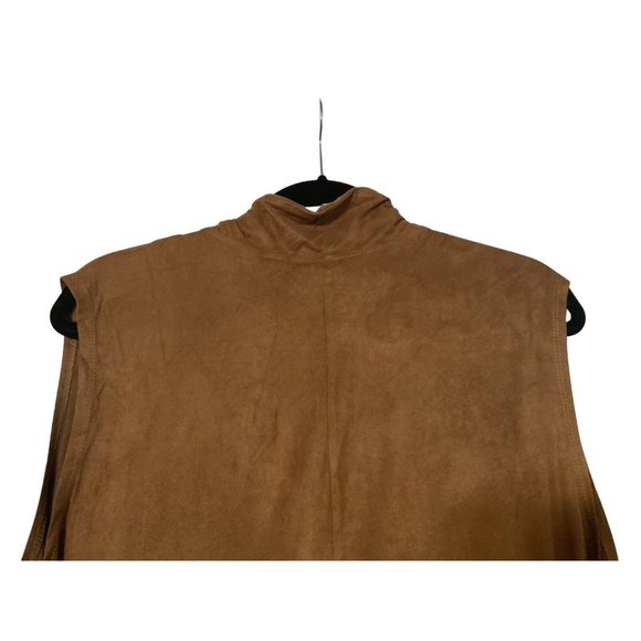 Travel Elements Cardigan Jacket Womens Plus Size 2X Suede Look Sleeveless Solid - Picture 4 of 10